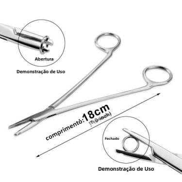 Imagem de Pinça Profissional De Aço Inoxidável 316L Para Piercing Corporal: Nari