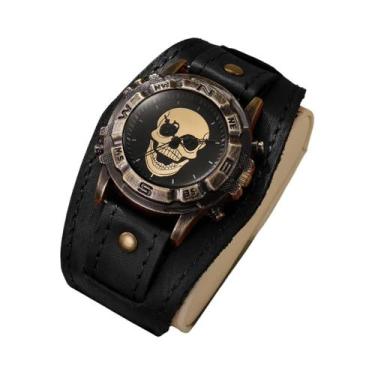 Imagem de Relógio De Pulso Masculino Vintage Com Pulseira De Couro E Mostrador D