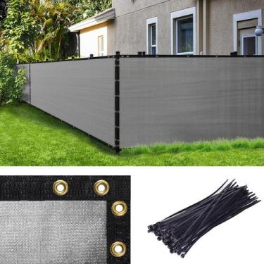 Imagem de Tela de Privacidade para Cerca Amgo 183x1524cm Cinza 90% de Bloqueio