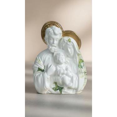 Imagem de Sagrada Família 15cm Gesso Decoupage Flor Dourado - Congratulations St