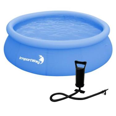 Imagem de Piscina com Borda Inflável Redonda 1000 Litros 1.68m x 51cm Azul + Bom