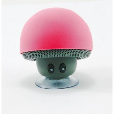 Imagem de Caixa De Som Mini Portátil Conexão Bluetooth Cogumelo Rosa