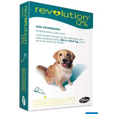Imagem de Antipulgas e Carrapatos Zoetis Revolution 12% para Cães de 20,1 a 40kg - 1 Pipeta