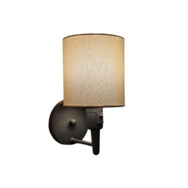 Imagem de Arandela Cilíndrica Cinza Liga Desliga Algodão Crú Bivolt