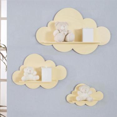 Imagem de Trio De Prateleiras De Nuvens Nichos Quarto Decoração 6mm