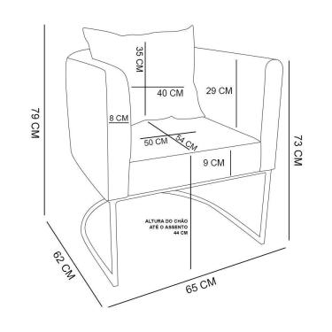 Imagem de Poltrona Corano Nozes Linho Base Metálica Dourado