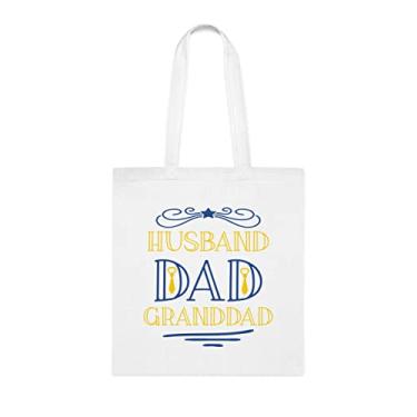 Imagem de Sacola engraçada para marido pai avô, para marido, presente para papai, bolsa de ombro para vovô, bolsas reutilizáveis para papai, presente para papai da filha favorita, filho e filhos, Branco