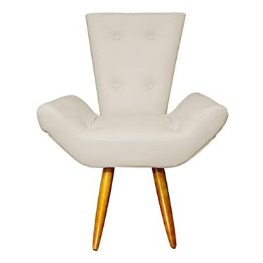 Imagem de Poltrona Decorativa Emília Barca Pés Palito Suede Bege - DS Estofados