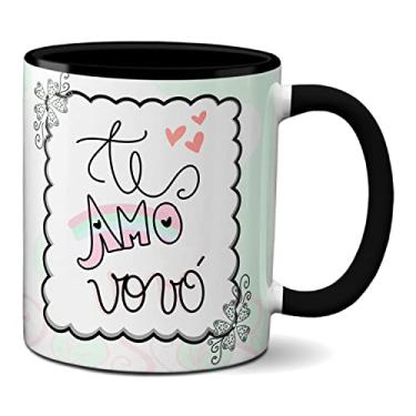 Imagem de Caneca Te Amo Vó Presente Fofo Feliz Dia Dos Avós (Preta)