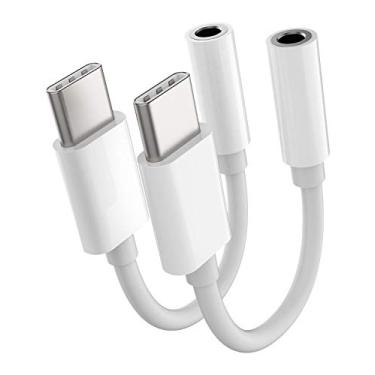 Imagem de Kefiany Pacote com 2 adaptadores USB C para conector de fone de ouvido de 3,5 mm, compatível com Samsung, Huawei, LG, iPhone, iPad, Galaxy S21, S20, S10, Ultra, Note, Mate 30 40