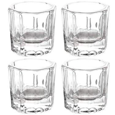 Imagem de 4 unidades de tigela de unha de cristal para unhas Dappen de vidro copo de cristal para pó líquido acrílico