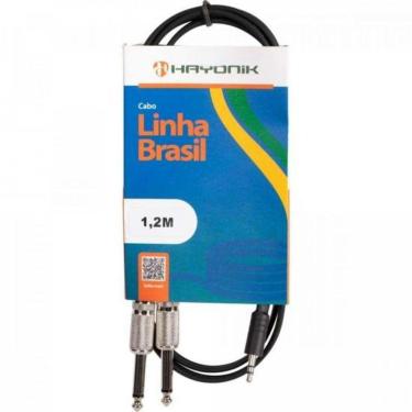 Imagem de Cabo De Áudio Linha Brasil P2 Estéreo X 2 P10 Mono 1,5M Pret