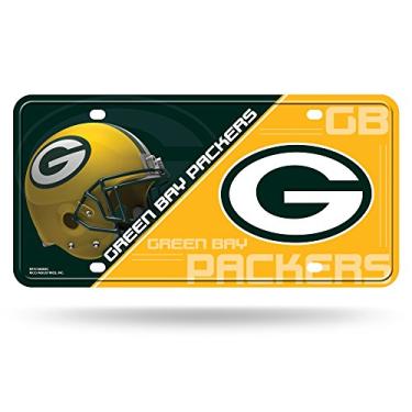 Imagem de Rico Industries Placa de licença NFL Green Bay Packers Unissex Green Bay Packers Metalgreen Bay Packers Placa de licença Metal, Cor do time, Tamanho único