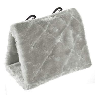 Imagem de Inverno Quente Ninho De Pássaro Casa Shed Hut, Rede De Pendurar Hideaway Para Hamster Parrot Ararara Budgies Eclectus Parakeet Cockatiels Cockatoo Lovebird (P, Cinza)