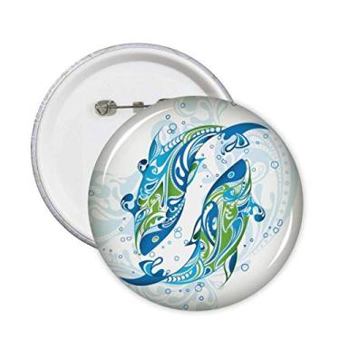 Imagem de Ondas de peixe, animais marinhos, art déco, presente, alfinetes, emblema, botão, decoração, acessório, 5 peças