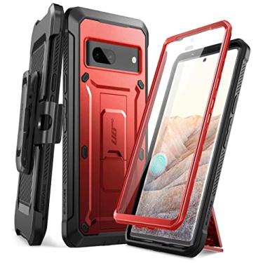 Imagem de SUPCASE Capa para Google Pixel 7 (2022), proteção robusta de corpo inteiro [Unicorn Beetle Pro] com suporte, clipe de cinto e protetor de tela integrado (vermelho)