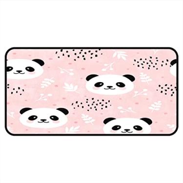 Imagem de Vijiuko Tapetes de cozinha panda rosa área de cozinha tapetes e tapetes antiderrapante tapete de cozinha tapete de pé lavável para chão de cozinha escritório em casa pia lavanderia interior exterior 101,6 x 50,8 cm