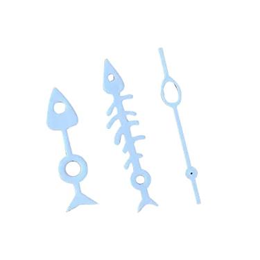 Imagem de MOOKEENONE 3 peças de ponteiros de relógio, espinha de peixe, ponteiro verde luminoso para NH35/NH36/4R/7S, White Full Luminous