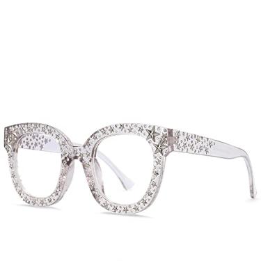 Imagem de Brilhante Muitas Estrelas Óculos de Sol Quadrado Óculos Feminino Designer Moda Olho de Gato Sombras Femininas Proteção UV, 2, Tamanho Único