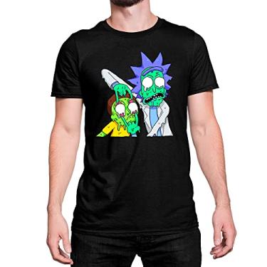 Imagem de Camiseta T-Shirt Rick And Morty Slime Derretendo Algodão Cor:Preto;Tamanho:P