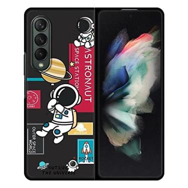 Imagem de Adorável e engraçado astronauta para Samsung Galaxy Z Fold 4 5G Z Fold 3 Hard PC Phone Case, FOLD, BKB09, para Samsung Z Fold3 5G