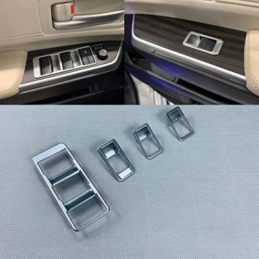 Imagem de Xodouhi Tampa do painel do botão de elevação da janela elétrica apta para Toyota Sienna 2021 2022 painel de interruptor de quatro portas acessórios de decoração do carro