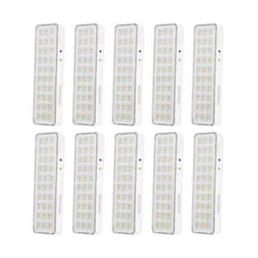 Imagem de Kit 10 Lâmpada Luminária De Emergência 30 Leds Super Slim Bivolt