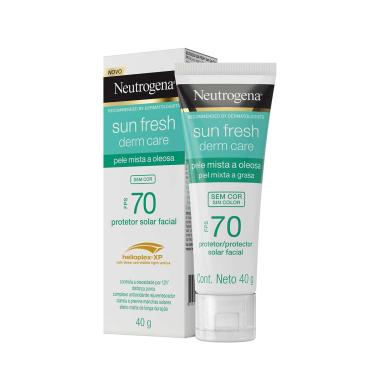 Imagem de Protetor Solar Facial Neutrogena Sun Fresh Derm Care FPS 70 Pele Mista a Oleosa 40g 40g