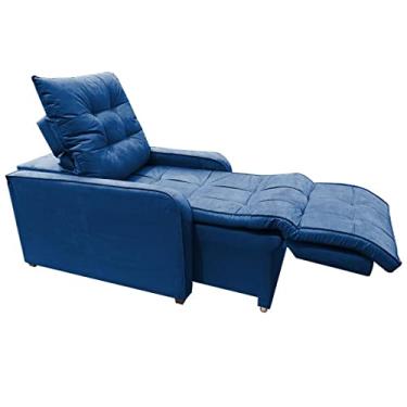 Imagem de Poltrona Retratil e Reclinavel Com Rodape Regulavel Azera Marinho