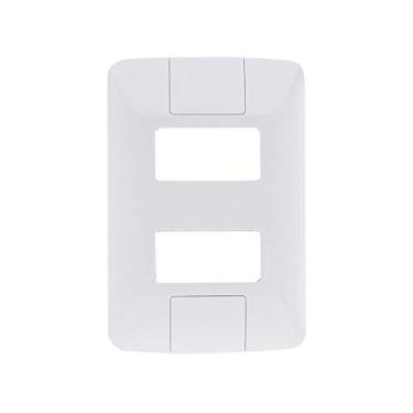 Imagem de KIT 6 UNI PLACA + TAMPO 4X2 EM TERMOPLASTICO 2 POSTOS AFASTADOS LINHA ARIA BRANCA TRAMONTINA