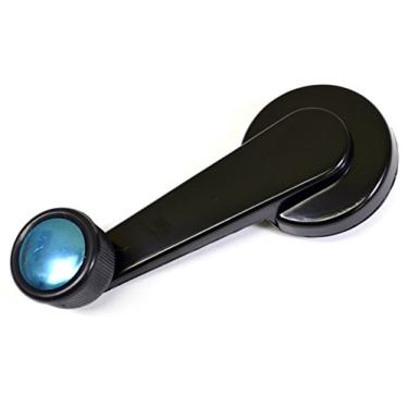 Imagem de PT Auto Warehouse GM-1100SA - Maçaneta de manivela de janela interna, alça de zinco preto com botão preto - esquerda ou direita