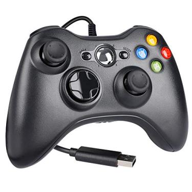 Imagem de Y Team Controle com fio para Xbox 360, controle de jogo com fio, joystick USB para Xbox 360/Xbox 360 Slim/PC/Windows 7, 8, 10, 11, com vibração dupla (preto)