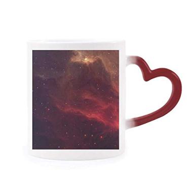 Imagem de Caneca chique Nebulosa Dark Universe Sensível ao Calor Caneca Vermelha Mudança de Cor