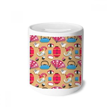 Imagem de DIYthinker Crane Repeat JapanPattern caixa de dinheiro caixa de cerâmica porta-moedas presente de cofrinho