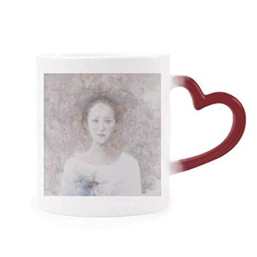 Imagem de Caneca branca XJJ com pintura a óleo sensível ao calor Caneca vermelha que muda de cor