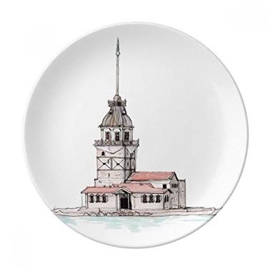 Imagem de Maiden's Tower in Istambul Peru Prato decorativo de porcelana Salver Prato de jantar