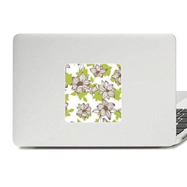 Imagem de Adesivo de vinil paster para laptop com flor marrom claro