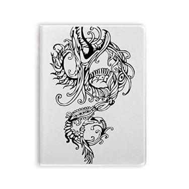 Imagem de Caderno de arte com desenho de dragão e cultura chinesa, capa de goma