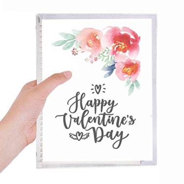 Imagem de Caderno Happy Valentine Flowers com citação de folhas soltas para diário recarregável
