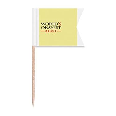 Imagem de World's Okayest Aunt Melhor Citação Palito Sinalizadores Marcação de Etiquetagem para Festa Bolo Comida Cheeseplate