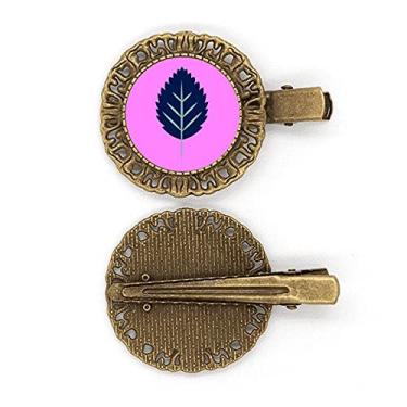 Imagem de Presilha de cabelo de simetria com folhas azuis escuras, broche de cabelo