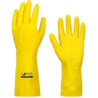 Imagem de Luva Multiuso Látex Standard Amarelo com Forro - Pequena-VOLK-10.51.044.01-P