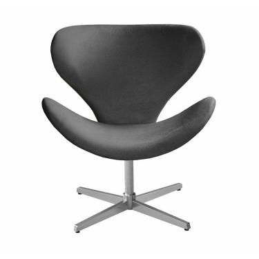 Imagem de Poltrona Decorativa Isis Swan Cadeira Giratória Pé Metal Recepção Escritório
