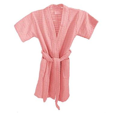 Imagem de ROUPÃO DE BANHO ATOALHADO INFANTIL 100% ALGODÃO ROSA Tam. 8