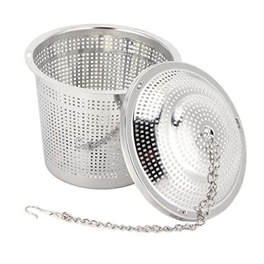 Imagem de Bola de chá de malha, 2 peças filtro de chá bola de chá de aço inoxidável filtros de infusor de chá de malha fina com gancho de corrente coadores de chá para chá a granel(M)