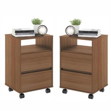 Imagem de Conjunto Mesa de Cabeceira com Rodízios Nadi Montana