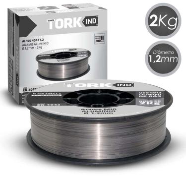 Imagem de Arame Solda Mig Alumínio 1,2Mm Para Uso Com Gás 2 Kg Tork
