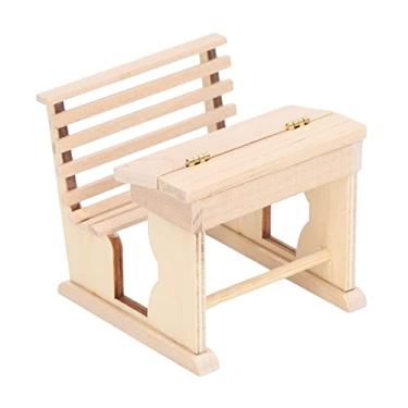 Imagem de Cadeira De Escrivaninha De Madeira Em Miniatura Escala 1/12, Mini Mesa, Biblioteca De Sala De Criança, Casa De Boneca Escolar Para Mini Casa, Sala De Estudo, Quarto, Biblioteca, Acessórios De Decoraçã