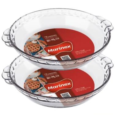 Imagem de Kit 2 Forma Filetada 1,3L Marinex Vidro Redonda Assadeira