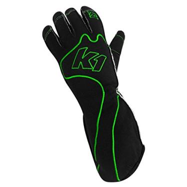 Imagem de Luvas de corrida K1 Race Gear RS1 com costura inversa, Kart Racing (verde/preto, XGG)